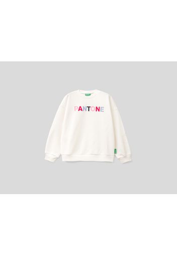 Benetton, Sweatshirt In Weiß Mit Rundhals Benettonxpantone™, taglia , Cremeweiss, Kinder