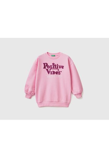 Benetton, Oversize-sweatshirt Mit Stickerei, taglia 2XL, Pink, female