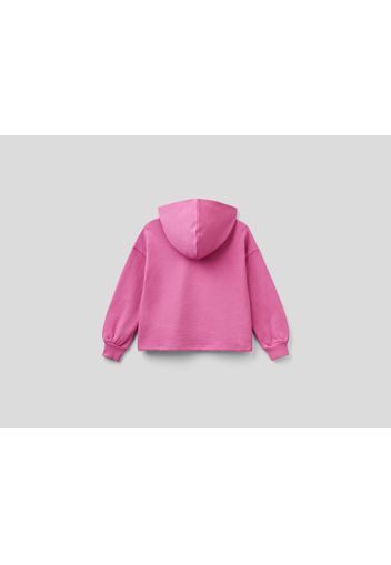 Benetton, Boxy-sweatshirt Aus 100% Baumwolle, taglia , Zyklame, Kinder