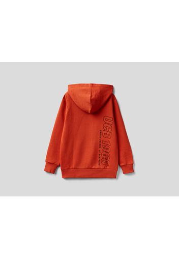 Benetton, Sweatshirt Mit Kapuze Und Logo, taglia , Orange, Kinder
