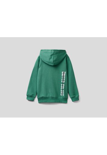 Benetton, Sweatshirt Mit Reißverschluss Und Aufgedrucktem Logo, taglia , Hellgrün, Kinder