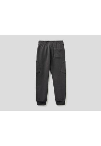 Benetton, Cargohose Aus Sweatstoff, taglia , Dunkelgrau, Kinder