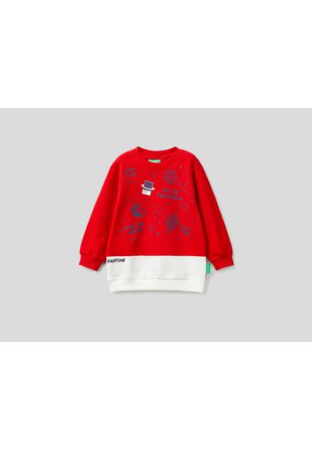 Benetton, Sweatshirt In Rot Mit Rundhals Benettonxpantone™, taglia , Rot, Kinder