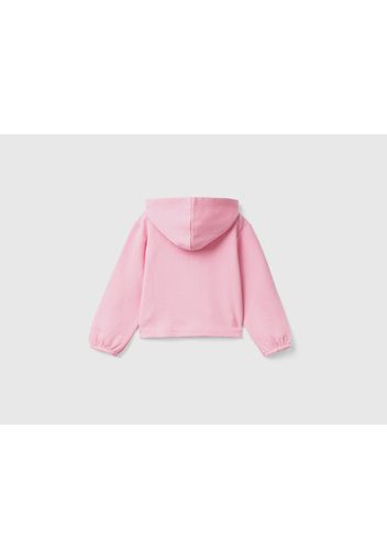 Benetton, Cropped-sweatshirt Mit Stickerei, taglia 82, Pink, female