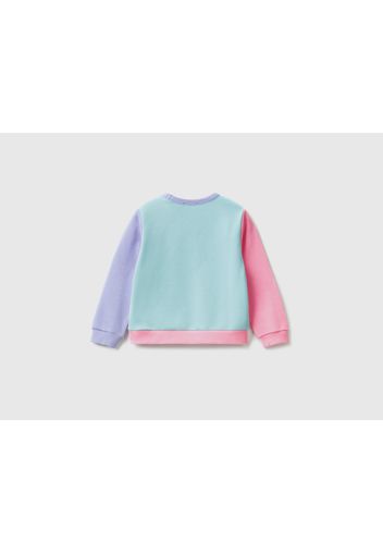 Benetton, Sweatshirt Aus Bio-baumwolle Mit Glitzerndem Print, taglia 82, Bunt, female