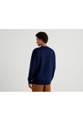 Benetton, Warmes Sweatshirt Mit Rundausschnitt, taglia XXL, Dunkelblau, Herren