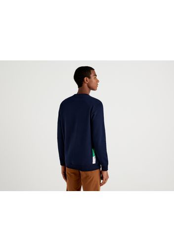 Benetton, Warmes Sweatshirt Mit Jccxucb-grafik, taglia XXL, Dunkelblau, Herren