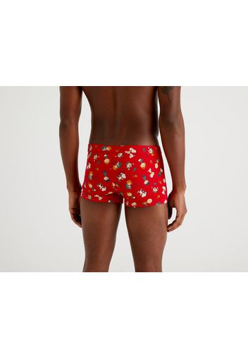 Benetton, Weihnachtlicher Peanuts-boxershorts, taglia L, Rot, Herren