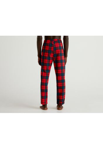 Benetton, Tartan-hose Aus Warmer Baumwolle, taglia L, Rot, male