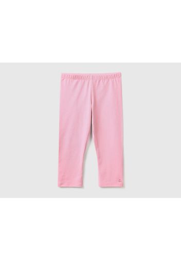 Benetton, 3/4-leggings Aus Elastischer Baumwolle, taglia 2XL, Pink, female