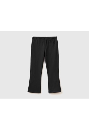 Benetton, Ausgestellte Leggings In Stretchiger Baumwolle, taglia 82, Schwarz, female