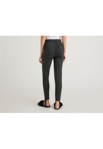 Benetton, Leggings Mit Fuß, taglia L, Schwarz, Damen