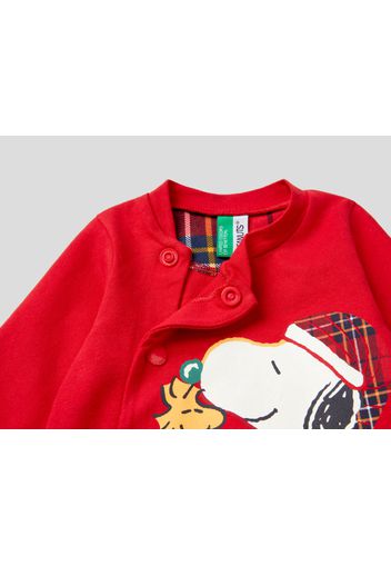 Benetton, Warmer, Weihnachtlicher Snoopy-strampler, taglia 50, Rot, Kinder