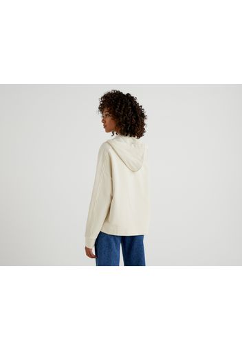 Benetton, Sweatshirt In 100% Baumwolle Mit Langen Ärmeln, taglia L, Taubengrau, Damen