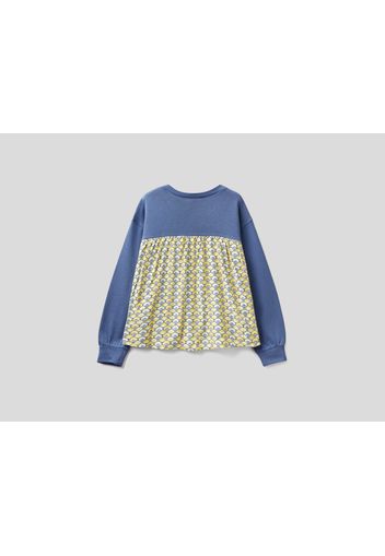 Benetton, Fließendes Sweatshirt Mit Tasche, taglia , Blau, Kinder