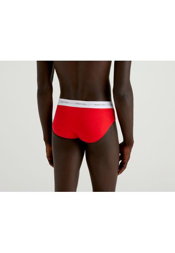 Benetton, Slip Aus Stretchiger Bio-baumwolle In Rot, taglia L, Rot, Herren