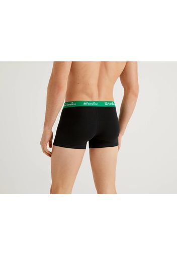 Benetton, Boxershorts Aus Elastischer Bio-baumwolle, taglia EL, Schwarz, Herren