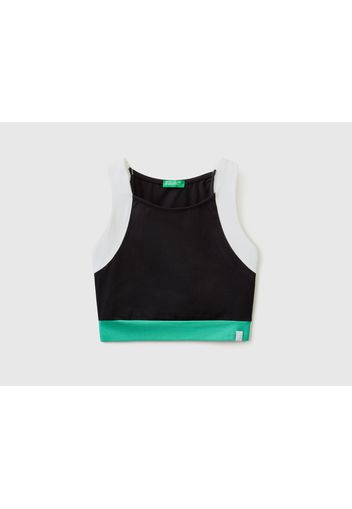 Benetton, Top Mit Farbblöcken, taglia 2XL, Schwarz, female