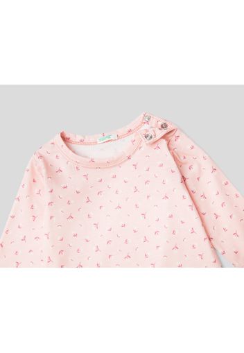 Benetton, Gemusterter Body In 100% Bio-baumwolle, taglia , Pink, Kinder