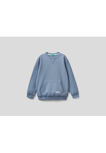 Benetton, Leichtes Sweatshirt Aus Bio-baumwolle, taglia , Taubenblau, Kinder