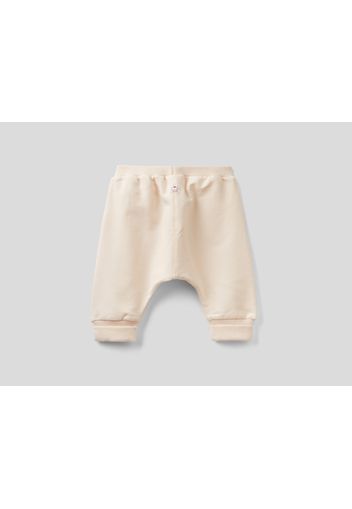 Benetton, Warme Hose Aus Stretchiger Bio-baumwolle, taglia , Beige, Kinder