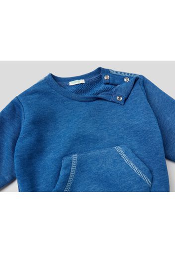 Benetton, Warmes Sweatshirt Mit Kängurutasche, taglia , Verkehrsblau, Kinder