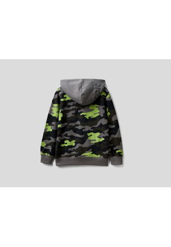 Benetton, Sweatshirt Mit Camouflage-muster Und Prints, taglia , , Kinder