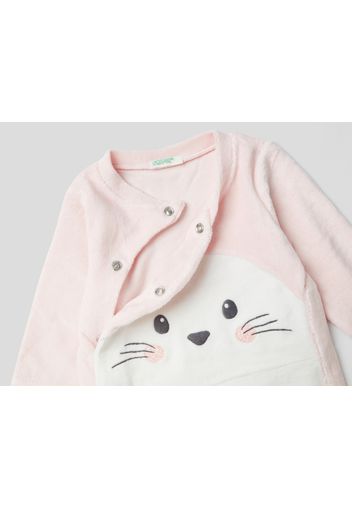 Benetton, Strampler Mit Tierprint, taglia 50, Pink, Kinder