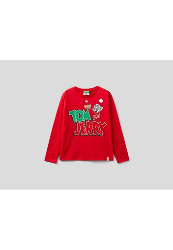 Benetton, Weihnachtliches Tom&amp;jerry T-shirt, taglia , Rot, Kinder