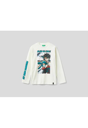 Benetton, Warmes T-shirt &quot;my Hero Academia&quot;, taglia , Cremeweiss, Kinder