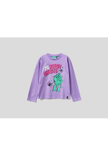 Benetton, Scooby-doo T-shirt Mit Lumineszierendem Print, taglia , Flieder, Kinder