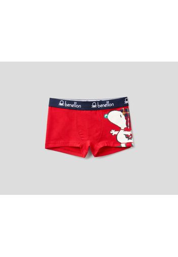 Benetton, Weihnachtliche Snoopy-boxershorts, taglia 90, Rot, Kinder