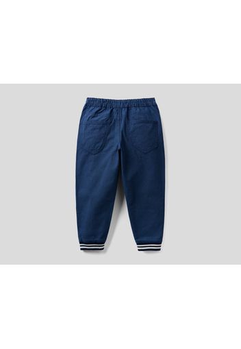 Benetton, Jogginghose Aus Warmer Baumwolle, taglia , Dunkelblau, Kinder