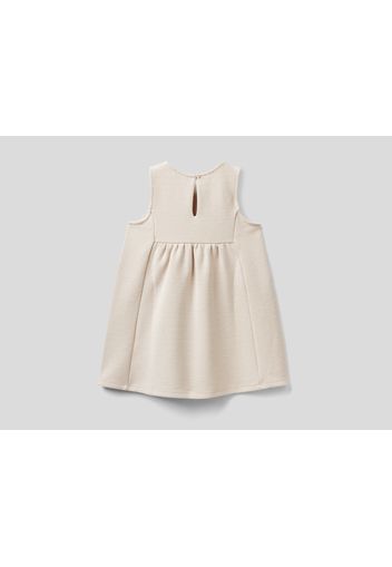 Benetton, Ärmelloses Kleid Mit Lurex, taglia , Cremeweiss, Kinder