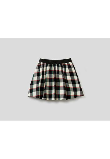 Benetton, Rock Aus Flanell Mit Tartan-muster, taglia , Schwarz, Kinder