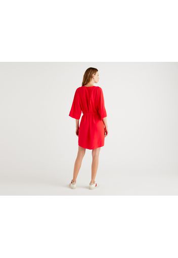 Benetton, Chemisierkleid In Einer Viskosemischung, taglia M-L, Rot, Damen