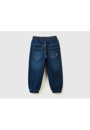 Benetton, Jogginghose Aus Sweatstoff Mit Denim-effekt, taglia 82, Dunkelblau, male