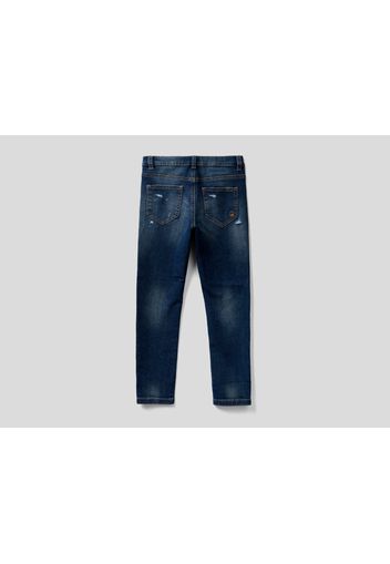 Benetton, Skinny-fit-jeans Mit Destroyed-effekten, taglia , Dunkelblau, Kinder