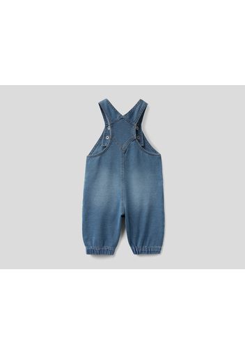 Benetton, Latzhose Mit Denim-effekt Und Bären-design, taglia , Blau, Kinder