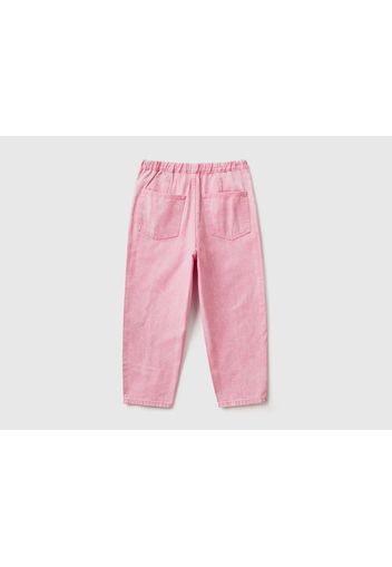 Benetton, Paperbag-hose Aus 100% Baumwolle, taglia 2XL, Pink, female