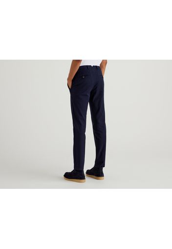 Benetton, Slim-fit-chinos Aus Stretchiger Baumwolle, taglia 44, Dunkelblau, Herren