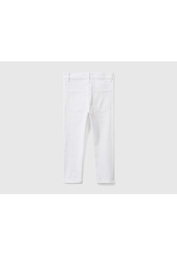 Benetton, Slim-fit-hose Mit Fünf Taschen, taglia 82, Weiss, male