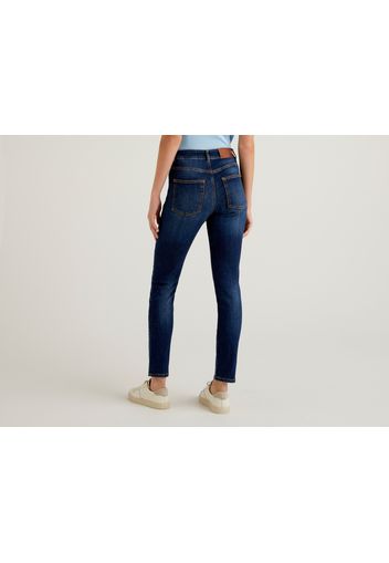 Benetton, Slim Fit-jeans In Stretchiger Baumwolle, taglia 25, Dunkelblau, Damen