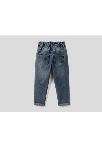 Benetton, Jeans &quot;eco-recycle&quot; Mit Paperbag-taille, taglia , Dunkelblau, Kinder