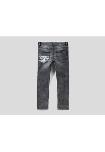 Benetton, Skinny-fit-jeans Aus Denim &quot;eco-recycle&quot;, taglia , Schwarz, Kinder