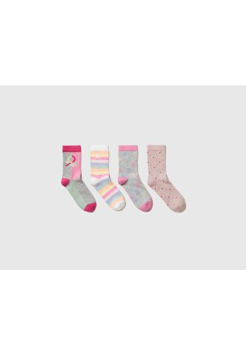 Benetton, Set Mit Jacquard-socken, taglia 20-24, Bunt, female