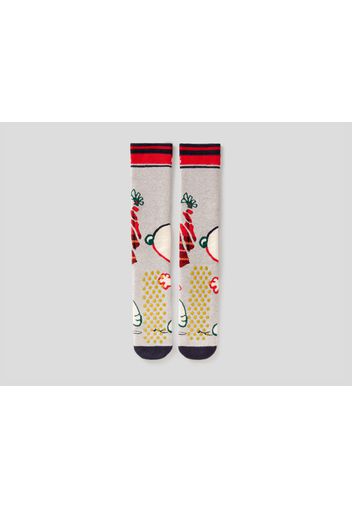 Benetton, Weihnachtliche Socken Mit Snoopy, taglia OS, Grau, Herren