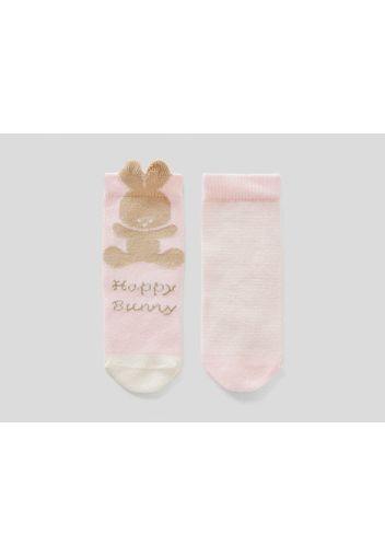 Benetton, Set Aus Socken In Einer Biologischen Baumwollmischung, taglia 62, Pink, Kinder