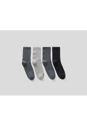 Benetton, Set Aus Socken In Einer Biologischen Baumwollmischung, taglia L, Grau, Damen