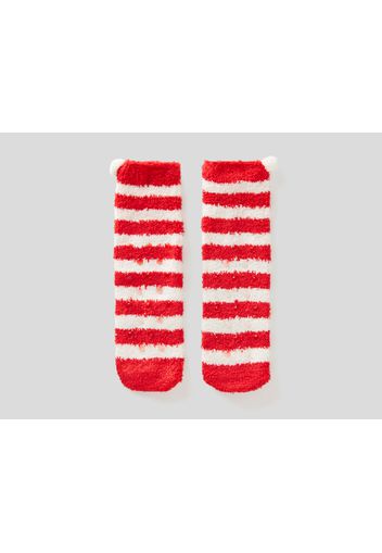 Benetton, Weihnachtliche Socken Mit Streifenmuster, taglia OS, Rot, Damen